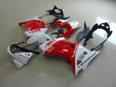 Red White BEET 2008-2012 ZX250R Motorcycle Fairings