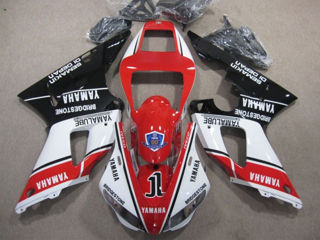 Red White Black 50 1998-1999 YZF R1 Motorcycle Fairings