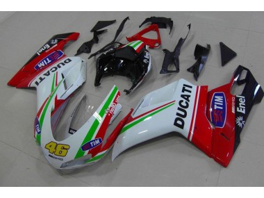 Red White Yellow 46 2007-2014 Ducati 848 1098 1198 Motorcycle Fairings