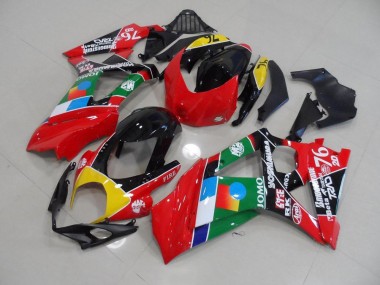 Red and Green 2007-2008 GSXR 1000 Motorcycle Fairings