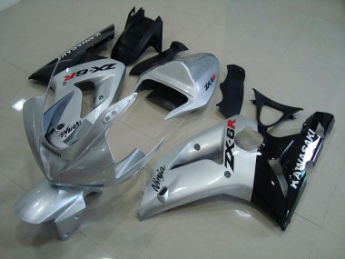 Silver Black 2003-2004 ZX6R Motorcycle Fairings