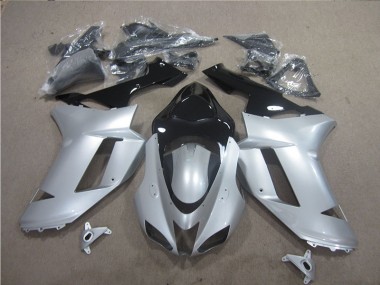 Silver Black 2007-2008 ZX6R Motorcycle Fairings