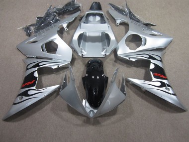 Silver Black Red Decal 2003-2005 YZF R6 Motorcycle Fairings