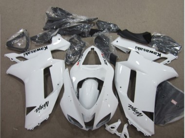 White 2007-2008 ZX6R Motorcycle Fairings