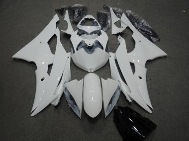 White 2008-2016 YZF R6 Motorcycle Fairing Kits & Plastic