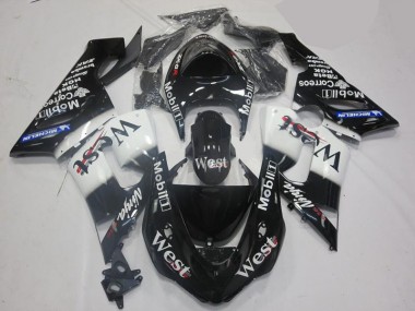 White Black 2005-2006 ZX6R Motorcycle Fairing