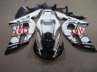 White Black Fiat 1998-2002 YZF R6 Motorcycle Fairings