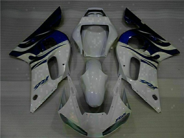 White Blue 1998-2002 YZF R6 Motorcycle Fairing