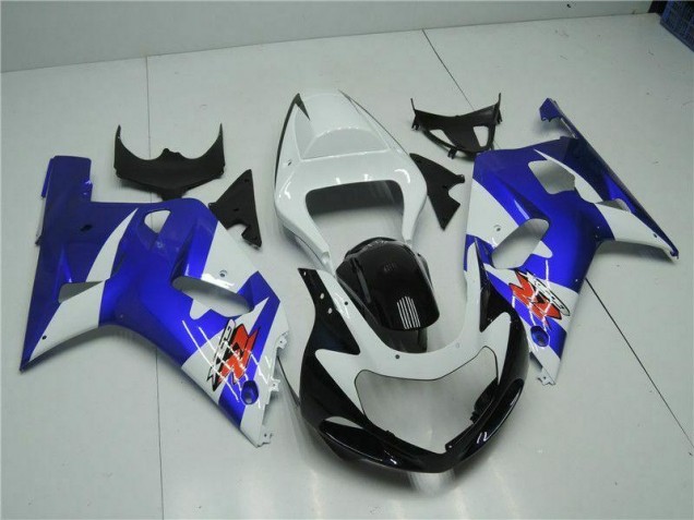 White Blue 2001-2003 GSXR 600/750 Motorcycle Fairings