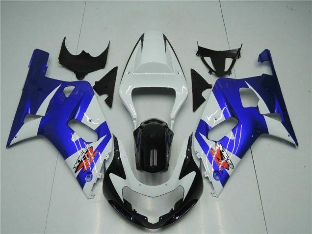 White Blue 2001-2003 GSXR 600/750 Motorcycle Fairings