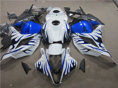 White Blue Flame 2009-2012 CBR600RR Motorcycle Fairings