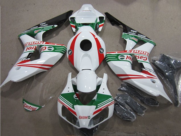 White Green Red Castrol 2006-2007 CBR1000RR Motorcycle Fairings