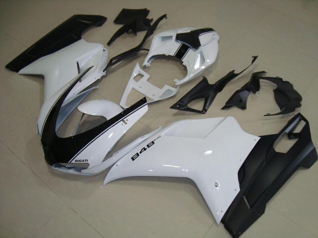 White Matte Black 2007-2014 Ducati 848 1098 1198 Motorcycle Fairings