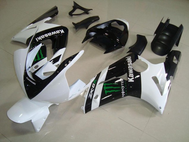 White Monster 2003-2004 ZX6R Motorcycle Fairing