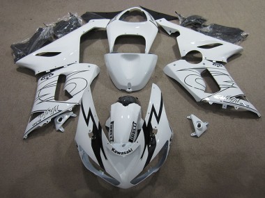 White Ninja 636 2005-2006 ZX6R Motorcycle Fairings