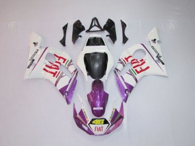 White Purple Fiat 46 1998-2002 YZF R6 Motorcycle Fairings