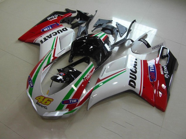 White Red 46 2007-2014 Ducati 1098 Motorcycle Fairings