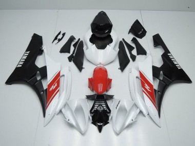 White Red and Matte Black 2006-2007 YZF R6 Motorcycle Fairings