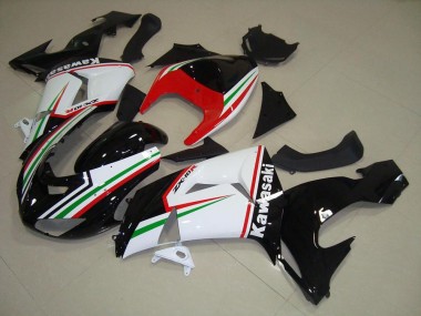 White and Black 2006-2007 ZX10R Motorcycle Fairings