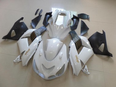 White and Matte Black 2006-2011 ZX14R ZZR1400 Motorcycle Fairings