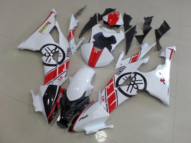 White with Big Yamaha Logo 2008-2016 YZF R6 Motorcycle Fairings