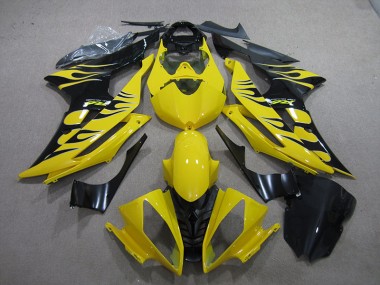 Yellow Black Flame 2008-2016 YZF R6 Motorcycle Fairings