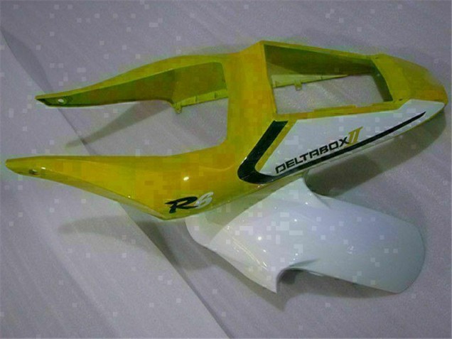 Yellow White 1998-2002 YZF R6 Motorcycle Fairings