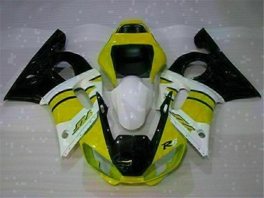 Yellow White 1998-2002 YZF R6 Motorcycle Fairings